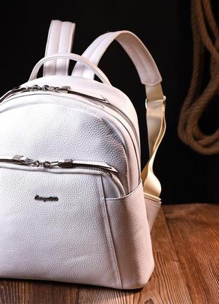 Превосходный женский рюкзак karya 20841 кожаный белый7 фото