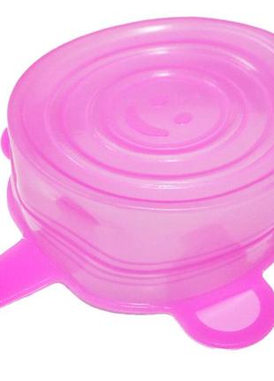 Кришки для посуду силіконові універсальні 6 шт. 6 см/9 см/11 см/13 см/15 см/19 см: рожевий