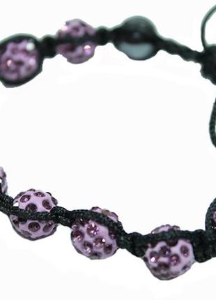 Браслет шамбала кружки ø10мм:сиреневый