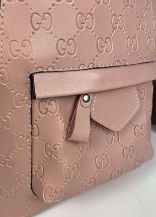 Женский мини рюкзак сумка в стиле гучи с тиснением, сумка-рюкзак городской для девушек, маленький рюкзачок3 фото