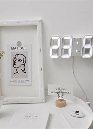Электронные настенные / настольный часы led с будильником календарем термометром /  годинник