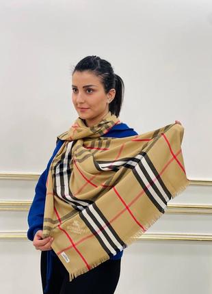 Палантин коричневый кашемировый женский 190*70 burberry  шарф барбери платок