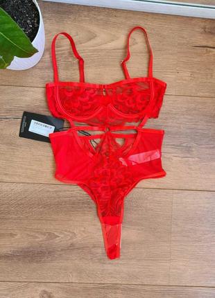Красное сексуальное кружевное боди plt 🌺