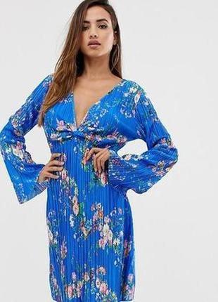 Платье asos! в квіти + плиссе