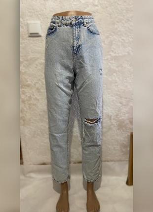 Стильные джинсы-мом рваные denim rebel9 фото