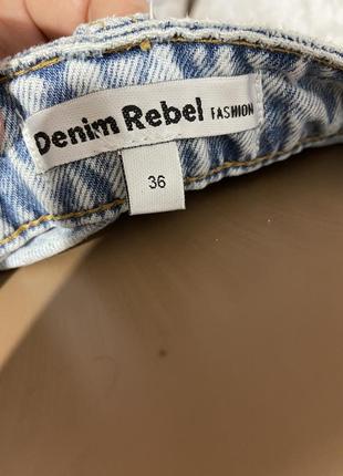 Стильные джинсы-мом рваные denim rebel7 фото