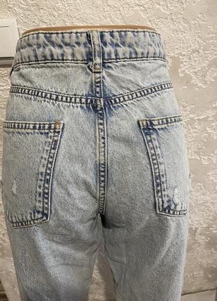 Стильные джинсы-мом рваные denim rebel6 фото