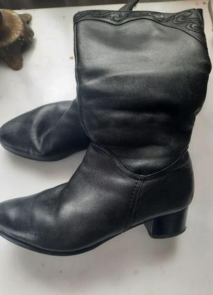 Сапоги кожаные на цигейке