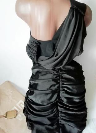 Новое атласное драпированное платье4 фото