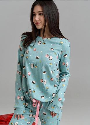 Пижама женская з штанами сови 122425 фото
