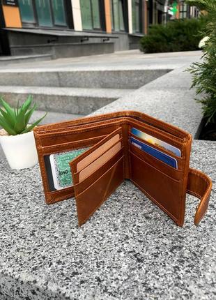 Коричневий гаманець зі шкіри3 фото