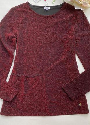 Нарядна блуза з бордовою люрексовою ниткою. розмір: 164 см.4 фото