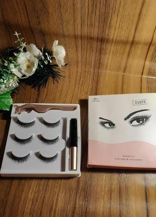 Накладные ресницы m5 lashes 3 пары пинцет и подводк