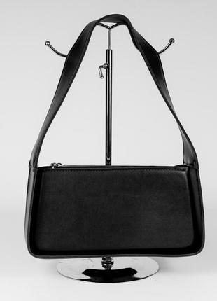 Жіноча сумка чорна сумка багет чорна сумочка сумка на плече
