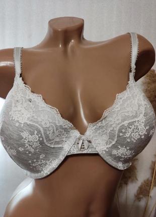 🔥 шикарный натуральный серый бюстгальтер на поролоне 38dd