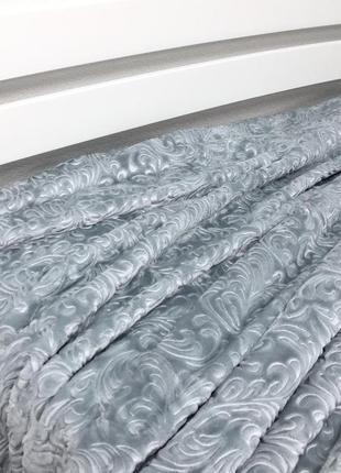 Плед велюровий з выдавкой vie nouvelle акрил 200х240 небесний