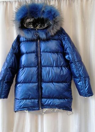 Зимняя дутая куртка с мехом зимова дута куртка з хутром5 фото