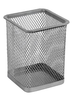 Подставка для ручек квадр 80х80х100 мм, мет, серебр