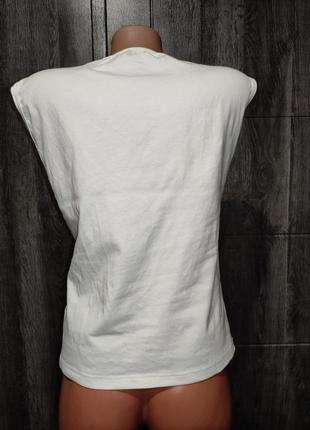 Базовая белая футболка без рукавов пог-46 см4 фото