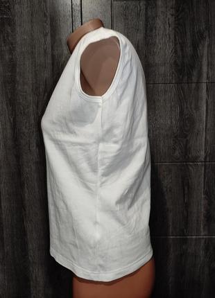 Базовая белая футболка без рукавов пог-46 см5 фото