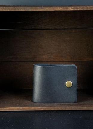 Шкіряний гаманець портмоне жорик шкіра італійський краст колір чорний