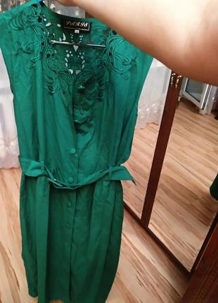 Новое длинное платье сарафан винтаж эксклюзив с карманами, 52-561 фото