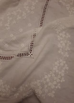Изумительная батистовая скатерть, вышивка белыйм по белому, винтаж160х190см2 фото