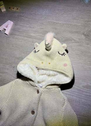 Теплая кофта эдинорожка 9-12 месяцев 4