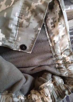 Теплые зимние штаны пиксель всу с флисовой подкладкой для военных, рыбаков и охотников3 фото