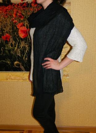 Шарф платок палантин женский легкий черный