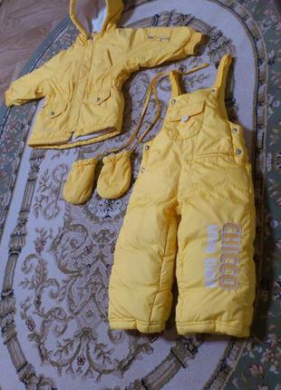 Зимний термо костюм чико: куртка и полукомбинезон❄⛄зимовий комбінезон chicco thermore 18мес🇮🇹