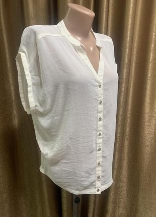 Шифонова блуза кольору айворі clockhouse розмір 16-18/50-52/ 2xl-3xl