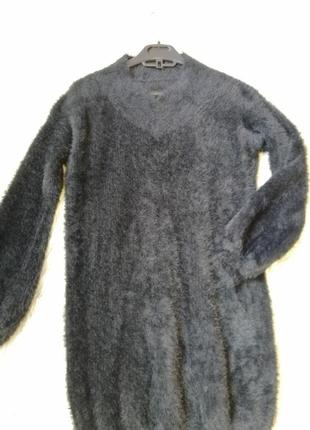 Сукня туніка светр трава альпака пухнаста під ангору розмір на бирці не вказано етикеток складом тка5 фото