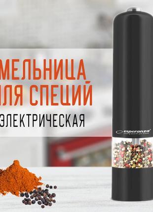 Электромельница измельчитель специй esperanza 24 см. цвет: черный1 фото