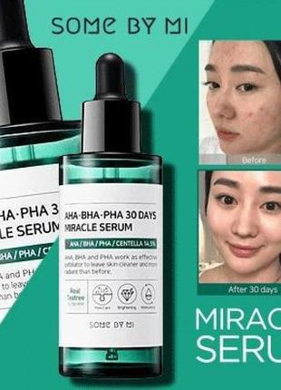 Кислотная сыворотка для лица some by mi aha.bha.pha 30 days miracle serum4 фото