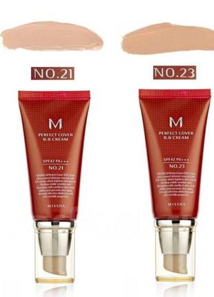 Бб-крем missha m perfect cover bb cream spf42/pa+++ №23 natural beige 50 мл4 фото