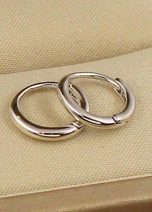 Серьги кольца хuping jewelry гладкие 1.1 см серебристые
