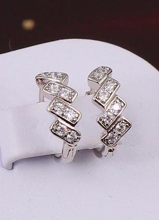 Серьги кольца хuping jewelry елочка 1.3 см серебристые