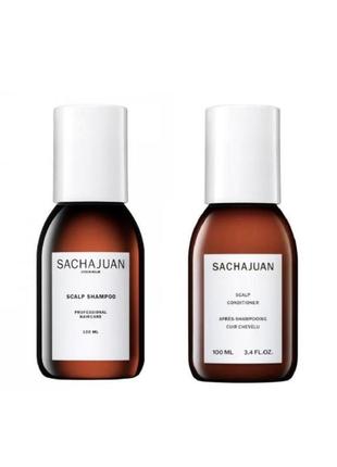 Набір шампунь + кондиціонер від лупи і подразнення sachajuan - scalp shampoo & conditioner 2x100 мл1 фото