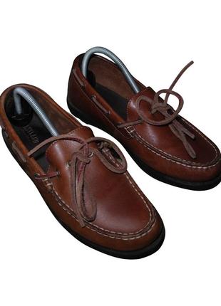 Кожаные туфли топсайдеры мокасины eastland 9m oxford & flast стелька 25