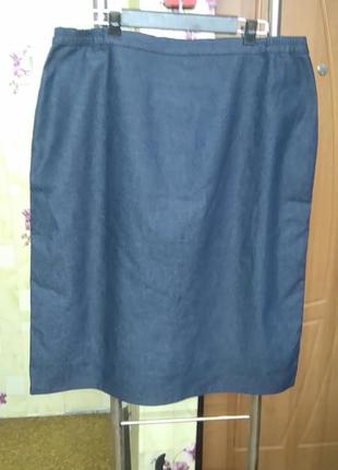 Классическая джинсовая стрейчевая юбка harmony collection р.xl