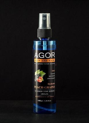 Тоник "гидролат персик-виноград" agor - для сухой и возрастной кожи 100 мл1 фото