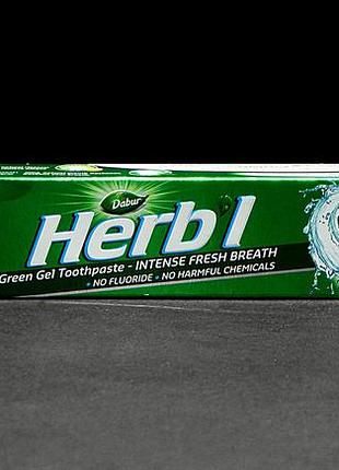 Зубная паста без фтора dabur herb’l mint & lemon  (дабур мята-лимон) 80 грамм. отбеливание