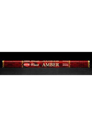 Натуральные пыльцевые благовония amber (янтарь) от hem, 10 грамм1 фото