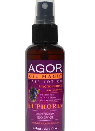 Незмивна олія-флюід для фарбованого волосся euphoria  agor