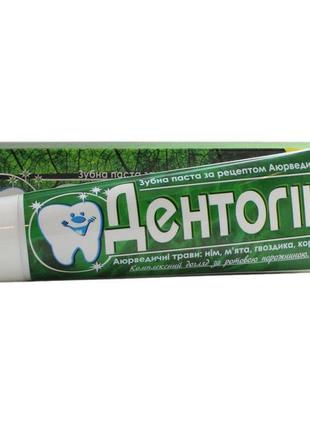Аюрведична зубна паста дентогін з німом, м'ятою, гвоздикою і корицею 100 г