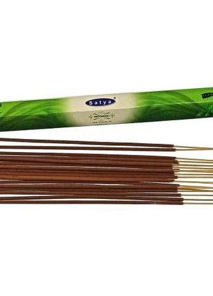 Аромапалички пачулі patchouli satya - натуральні, індійські, пилкові 20 шт