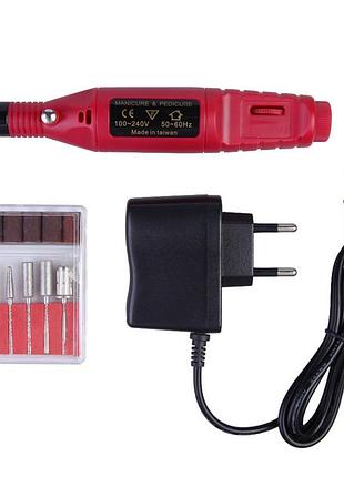 Фрезер для манікюру 20 000 об/хв з набором насадок (рожевий)