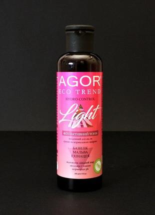 Тонік light від agor для сухої і нормальної шкіри 200 мл