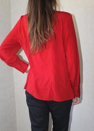 Красивая ярко красная рубашка с длинным рукавом офисная женская размер xl2 фото